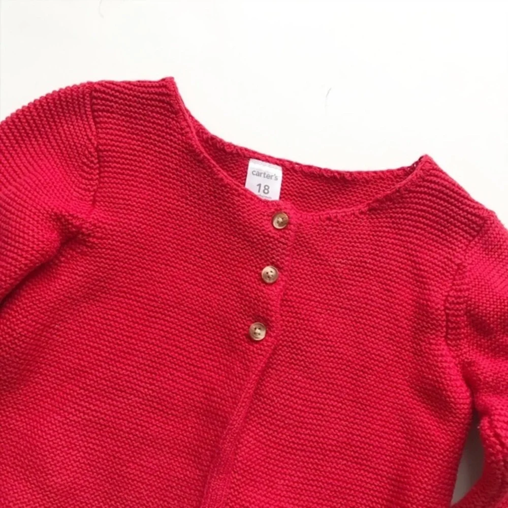 Carters red knit cardigan VGUC 18 months